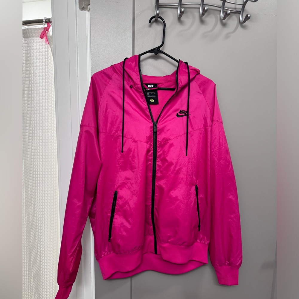 Nike hot pink wind breaker, size M